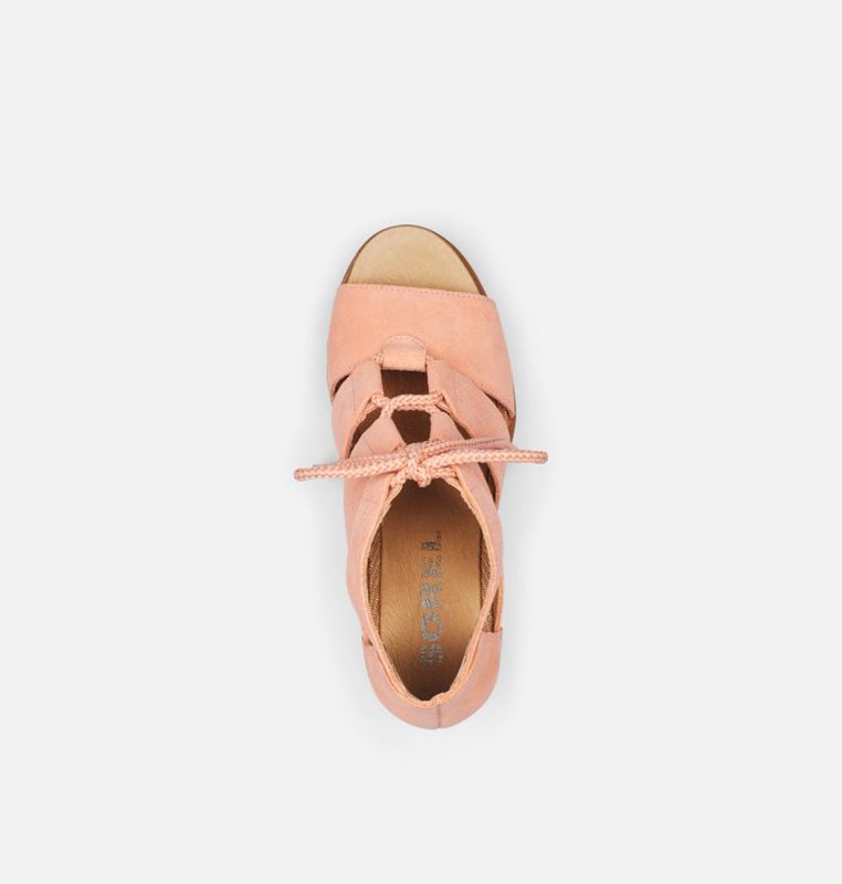 Womens Sandals Pink - Sorel Joanie™ II Lace Wedge - 624891-JGA